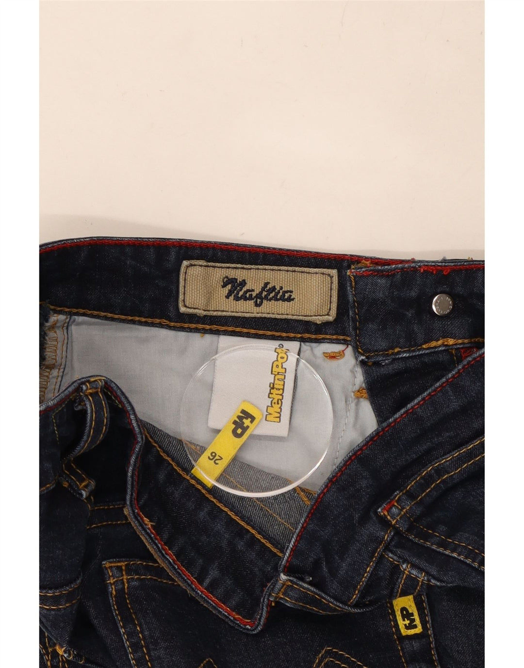 MELTIN' POT Dame Bootcut Jeans W26 L29 Marineblå Bomuld