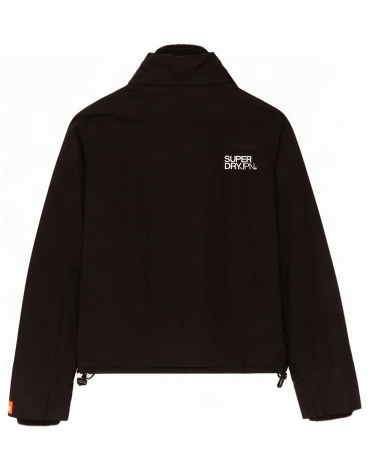 Superdry Windbreaker Jacket til kvinder UK 14 Medium Black Polyester