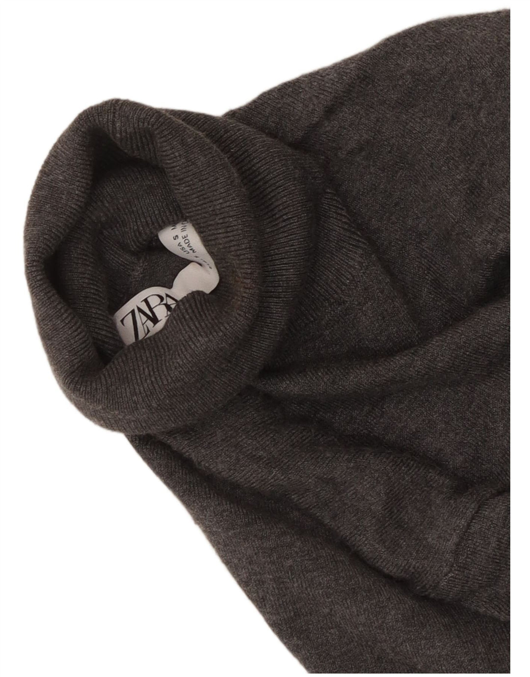 Zara Dame Rullehals Sweater UK 8 Small Grå