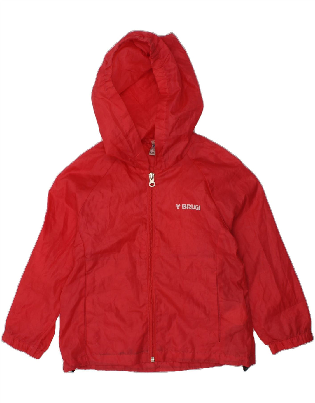 BRUGI Girls Hooded Rain Jacket 3-4 Years Red Polyester | Vintage Brugi | Thrift | Second-Hand Brugi | Used Clothing | Messina Hembry 