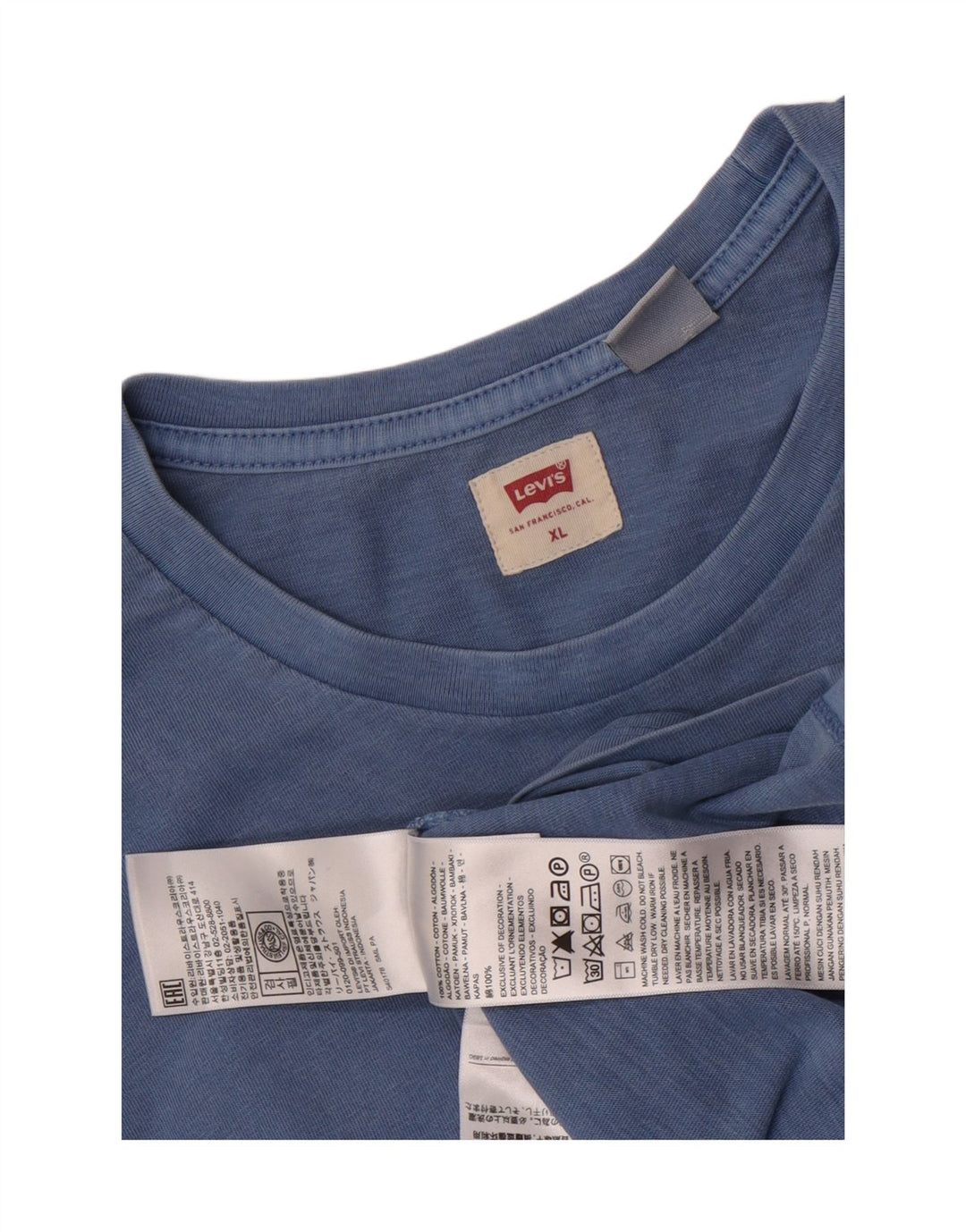 Levi's Herre T-Shirt Top XL Blå Bomuld