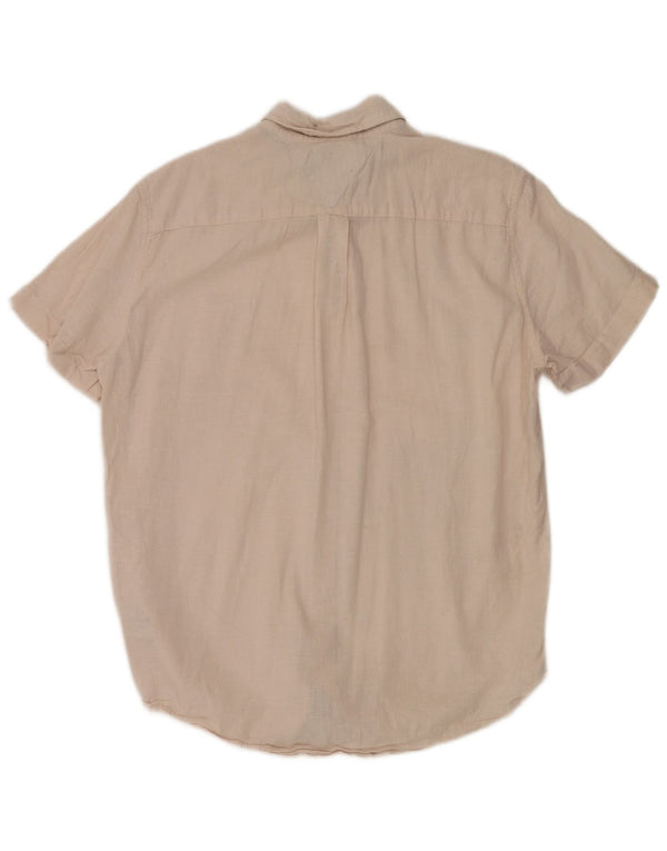 Tommy Hilfiger Kortærmet Herre Regular Fit Skjorte Large Beige Linen