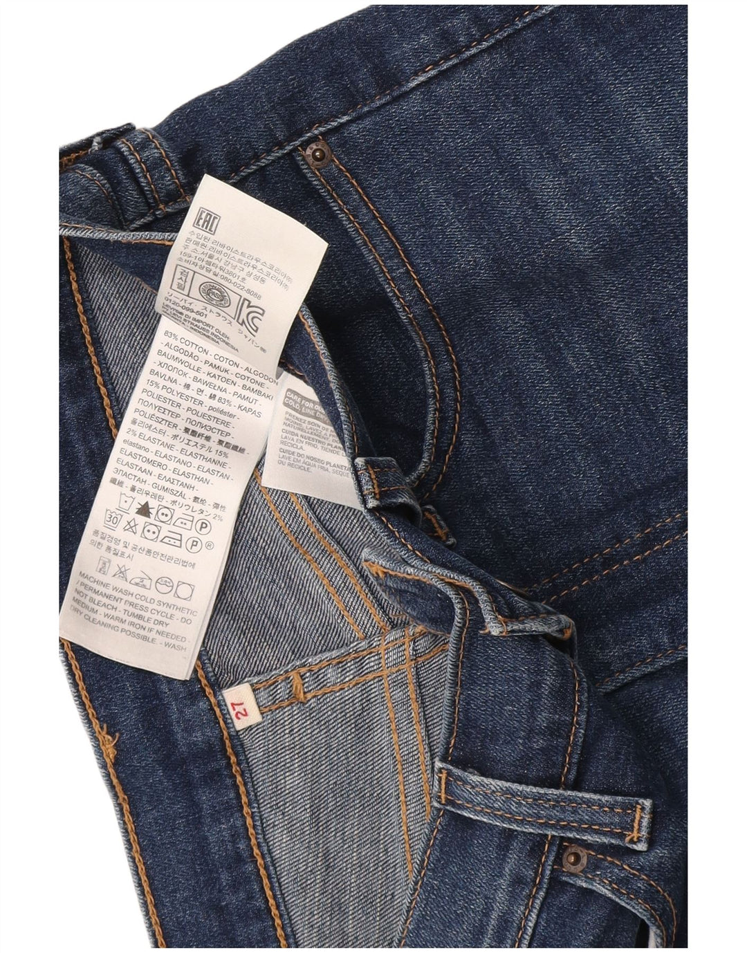 Levi's denimshorts til kvinder W27 Små blå bomuld