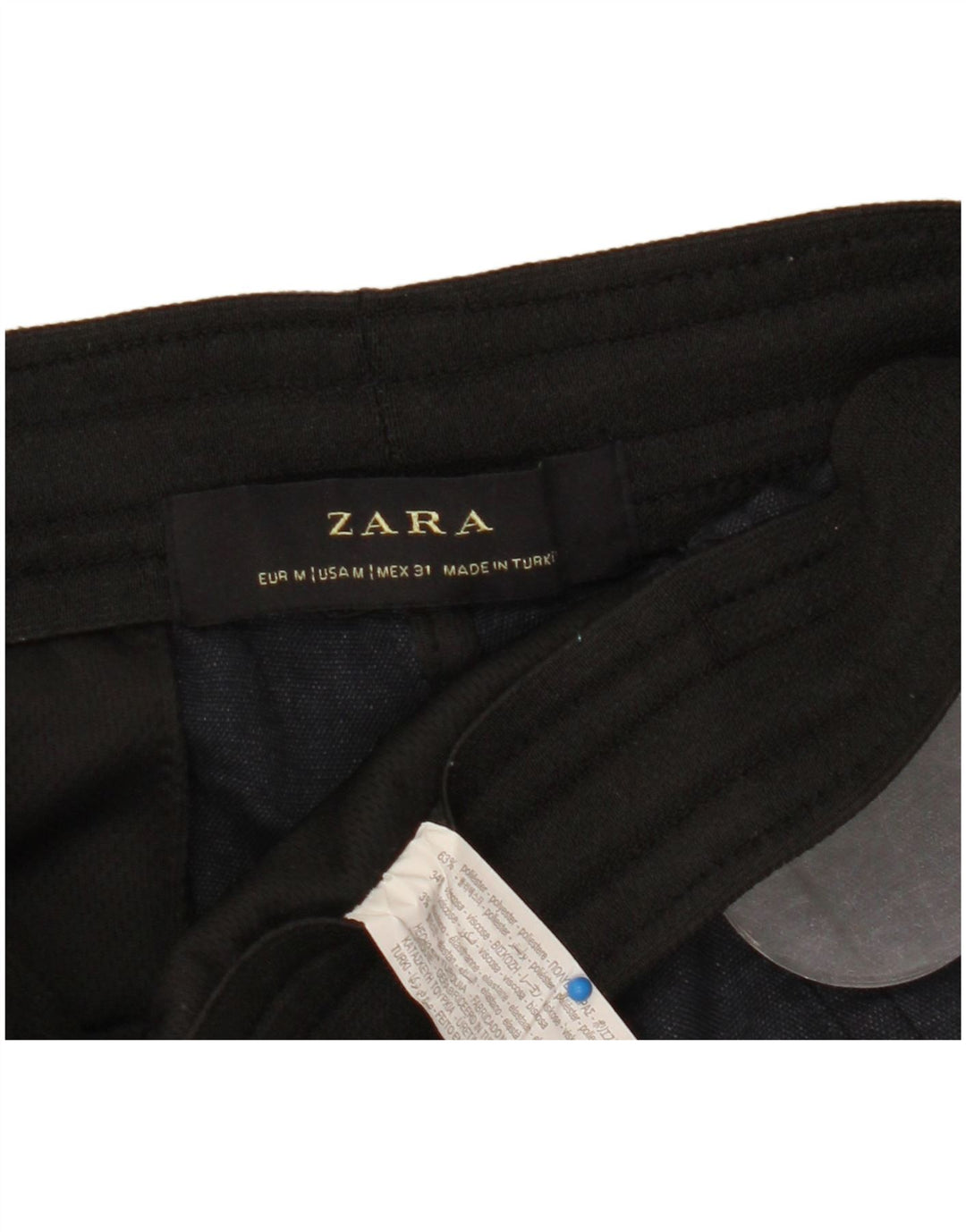 Zara Herre joggers Cropped Trousers Medium Navy Blue Polyester
