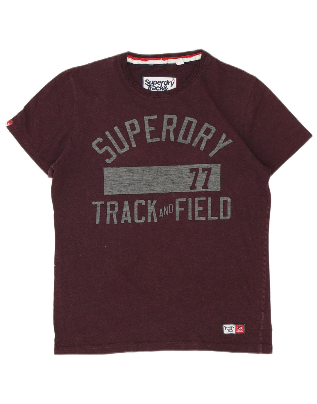 Superdry Herre grafisk T-shirt Top Medium Bourgogne bomuld