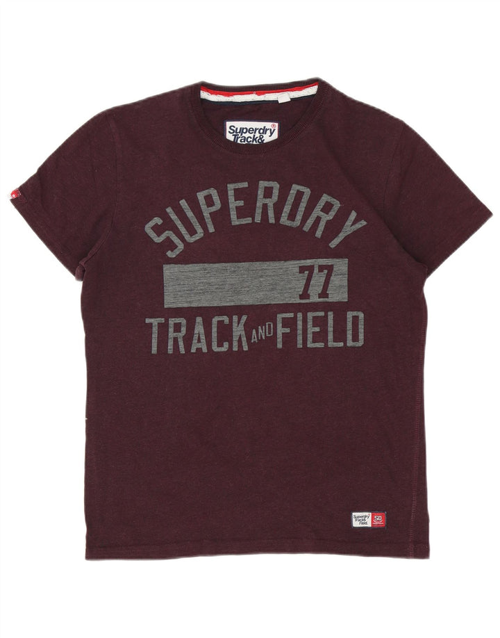 Superdry Herre grafisk T-shirt Top Medium Bourgogne bomuld