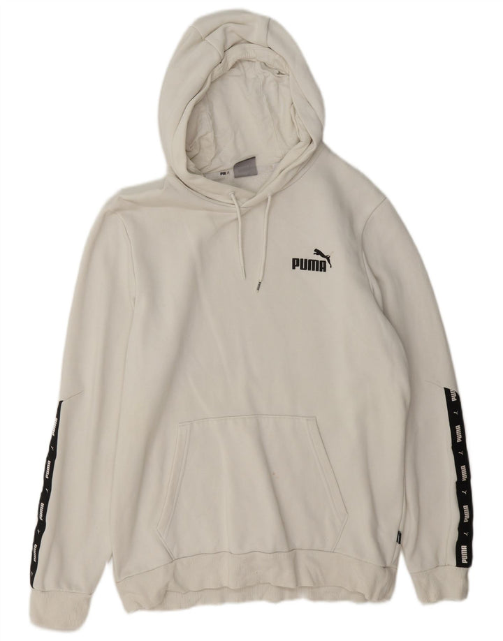 Puma Herre grafisk hættetrøje Jumper Medium White Colourblock Bomuld