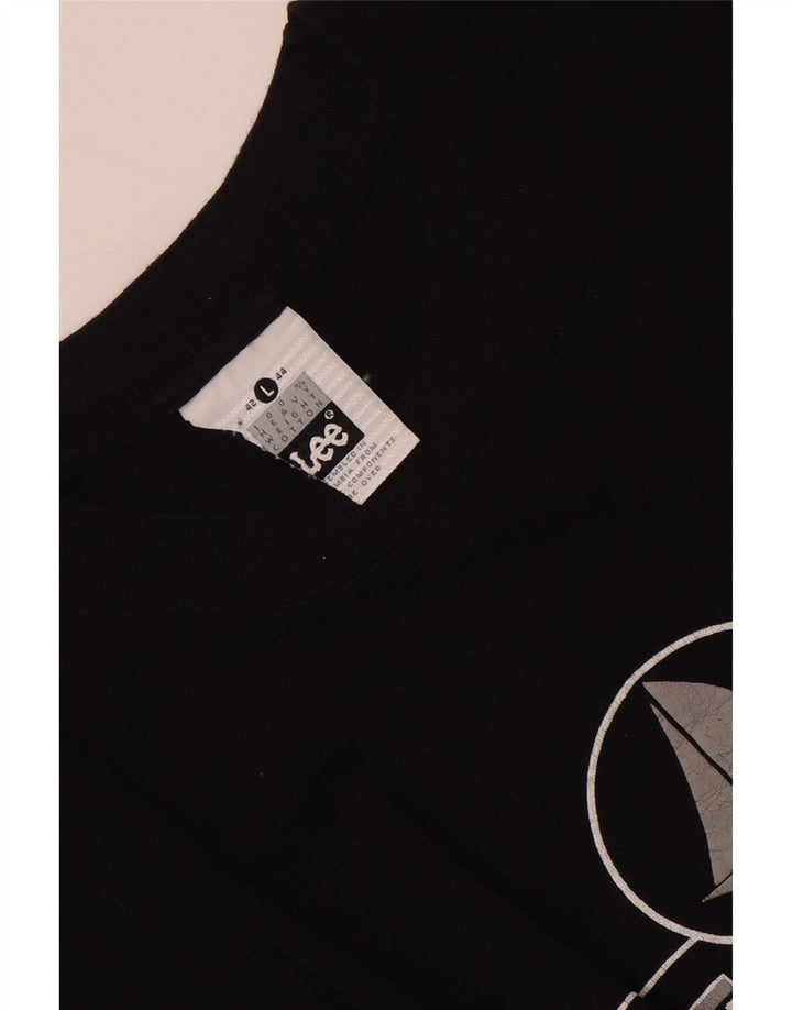 Lee Herre San Francisco Grafisk T-Shirt Top Stor Sort