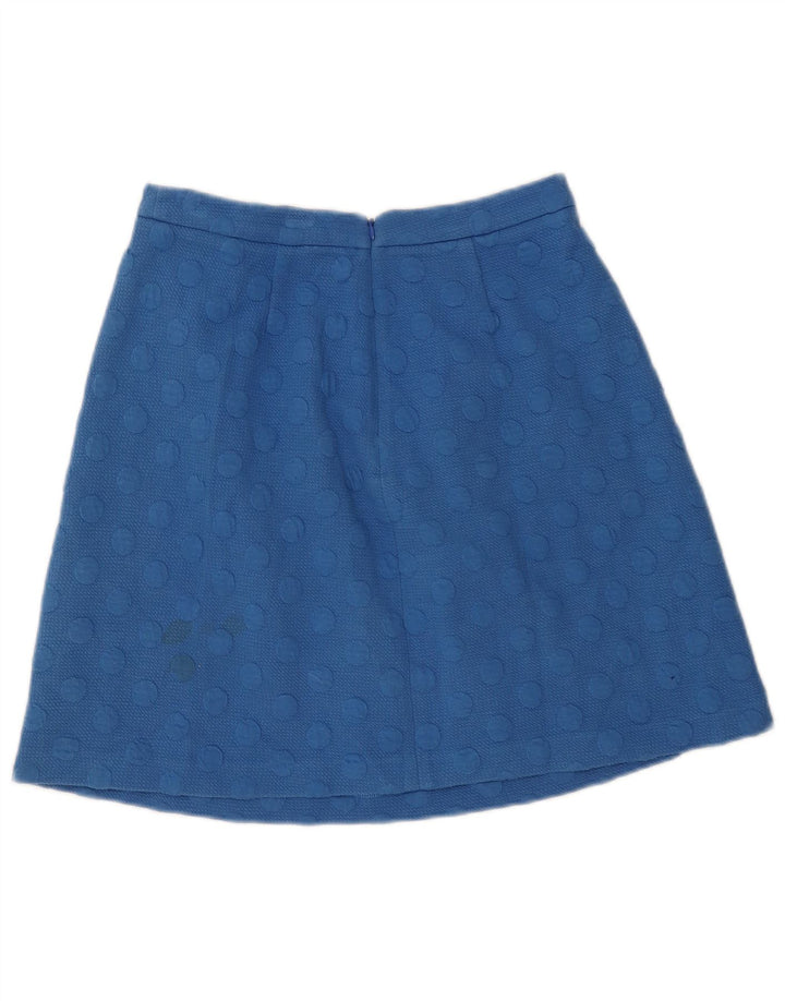Boden Dame A-Line Nederdel UK 10 Small W28 Blue Polka Dot Polyester