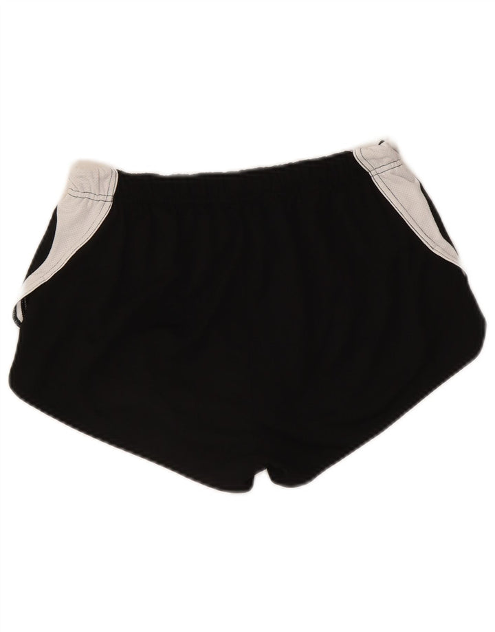 Asics Womens Graphic Sports Shorts UK 10 Small Black Colourblock Polyester