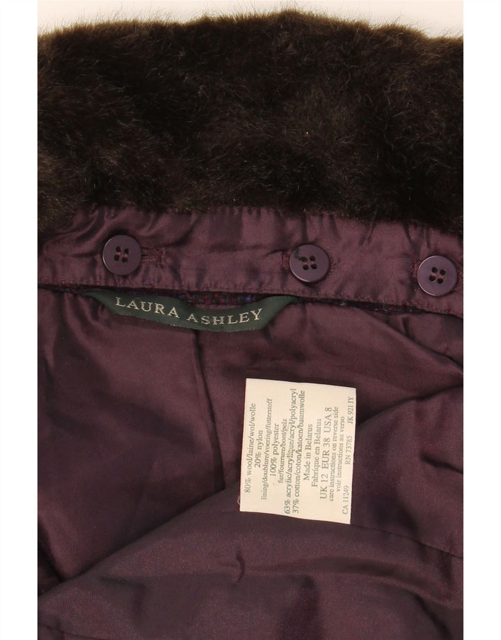 LAURA ASHLEY Womens Crop Blazer Jacket UK 12 Medium Purple Flecked Vintage Laura Ashley and Second-Hand Laura Ashley from Messina Hembry 