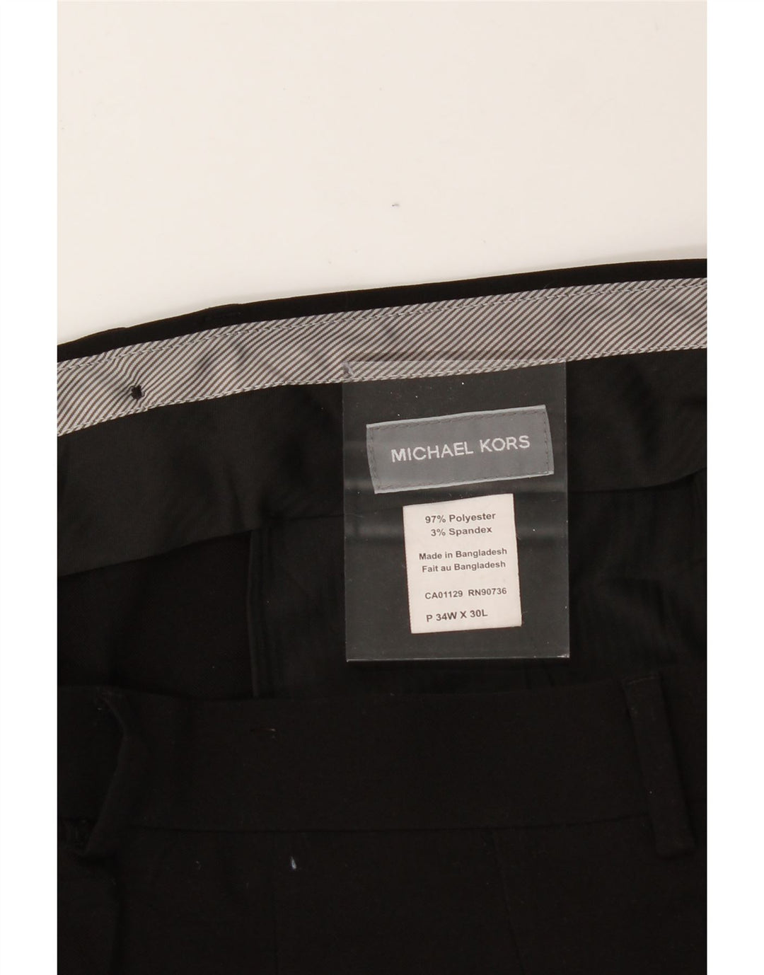 MICHAEL KORS Mens Straight Suit Trousers W34 L30 Black Polyester Vintage Michael Kors and Second-Hand Michael Kors from Messina Hembry 