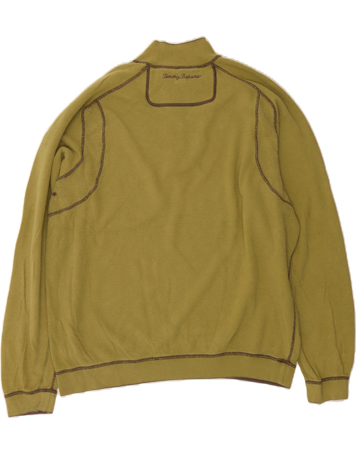 TOMMY BAHAMA Mens Zip Neck Reversible Sweatshirt Jumper XL Green Vintage Tommy Bahama and Second-Hand Tommy Bahama from Messina Hembry 