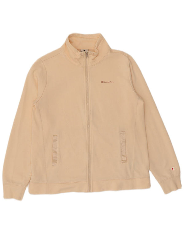 Champion Womens træningsdragt Topjakke UK 16 Stor Beige Bomuld