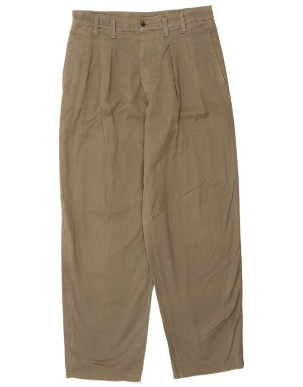Vintage Mens Pegged Chino Trousers IT 48 Medium W34 L30 Khaki Cotton