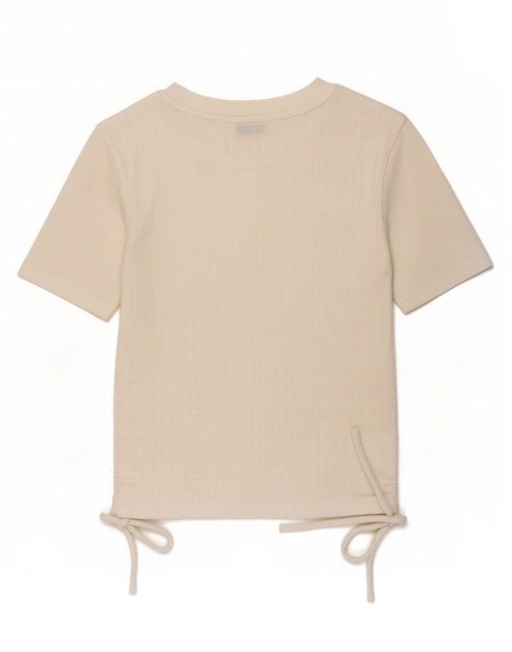 Zara Womens Crop T-Shirt Top UK 8 Small White Polyester