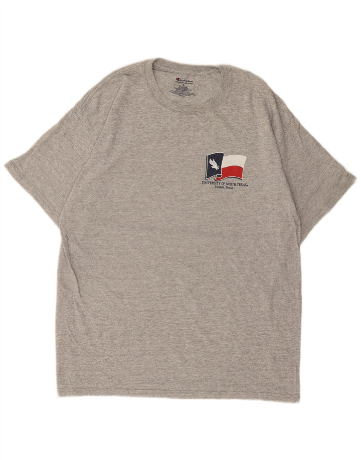 CHAMPION Mens Graphic T-Shirt Top Large Grey Cotton