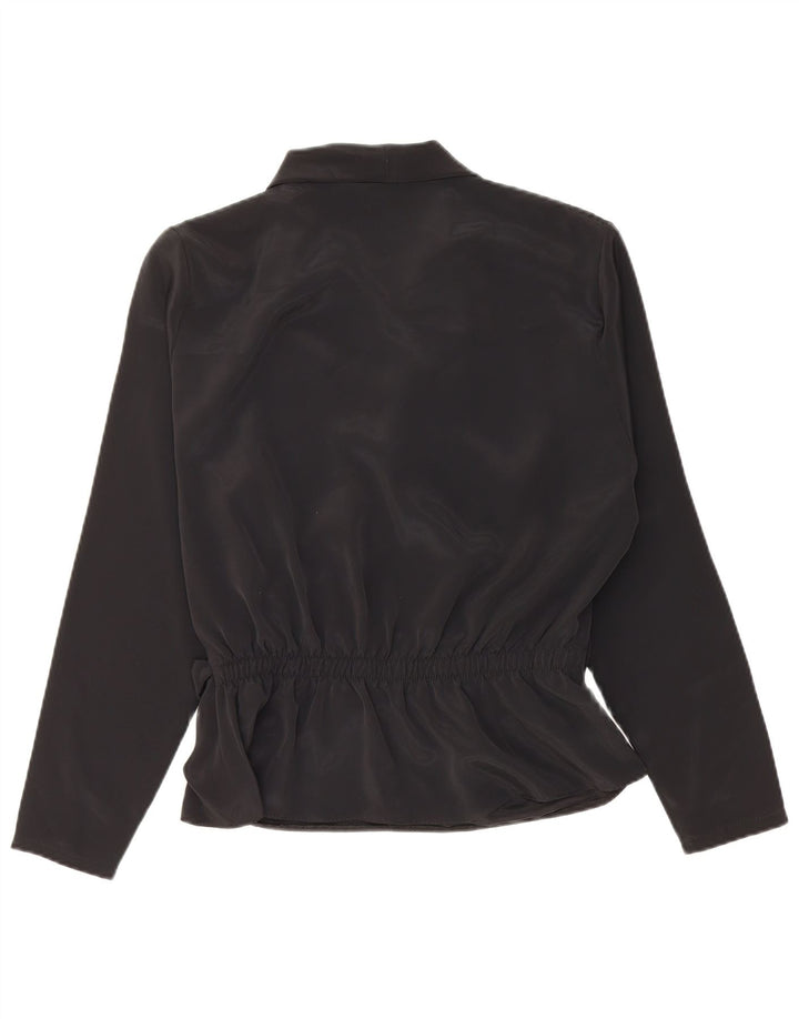 LOLA Dame Langærmet Bluse Top UK 12 Medium Sort