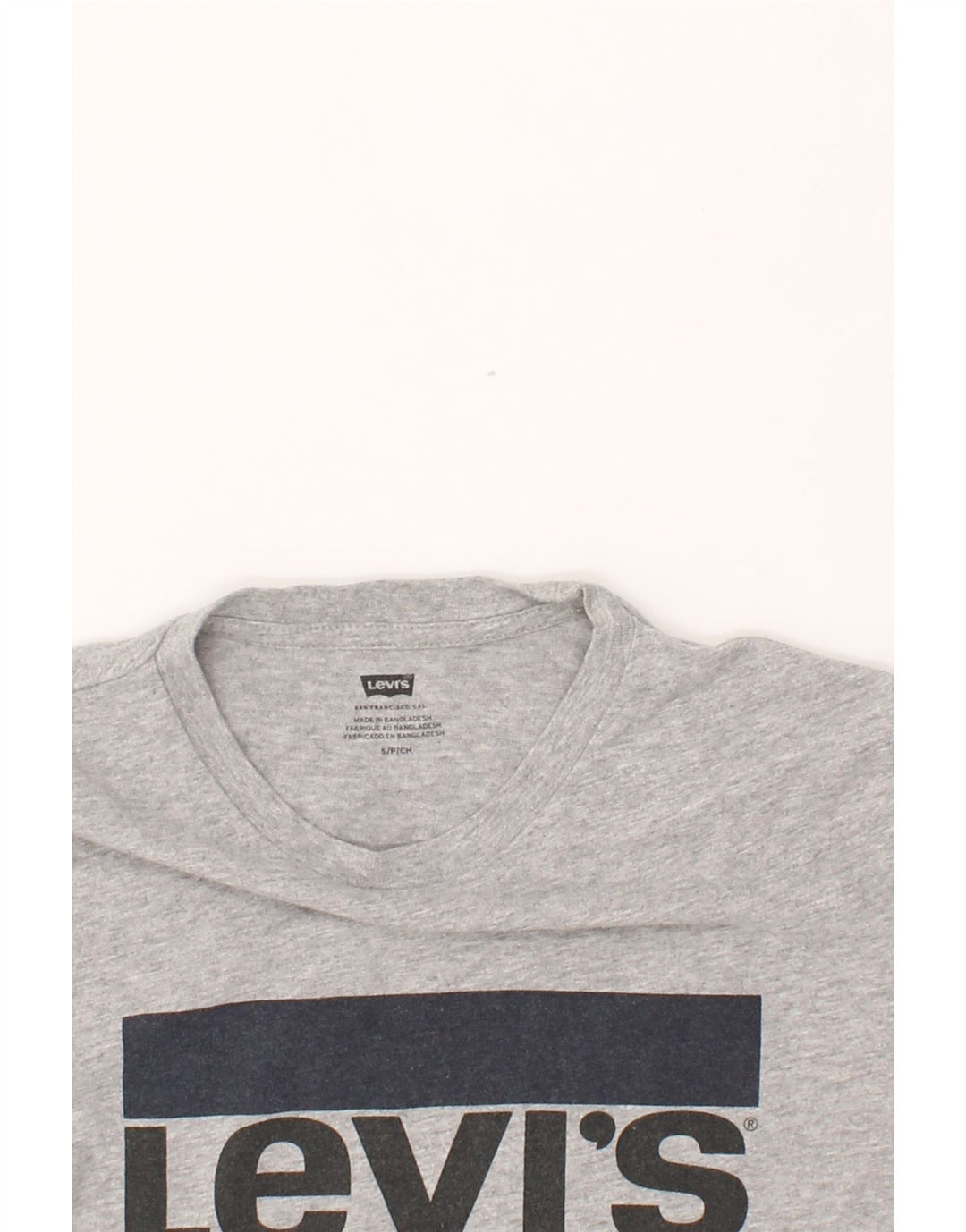 LEVI'S Womens Graphic T-Shirt Top UK 10 Small Grey Cotton Vintage Levi's and Second-Hand Levi's from Messina Hembry 