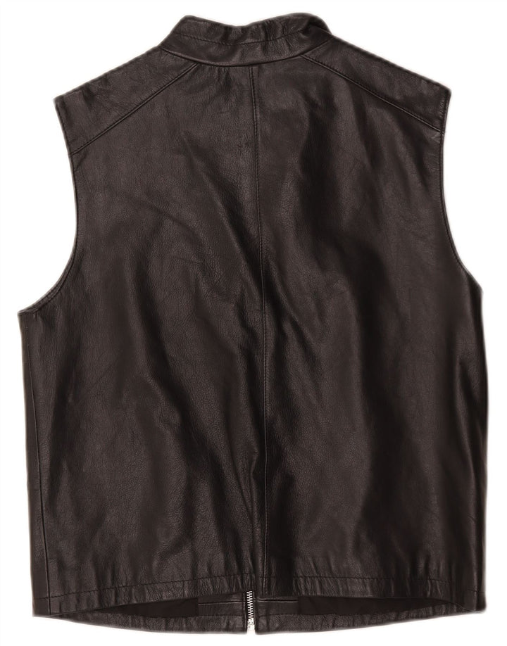 Conbipel Dame Læder Gilet IT 44 Medium Sort