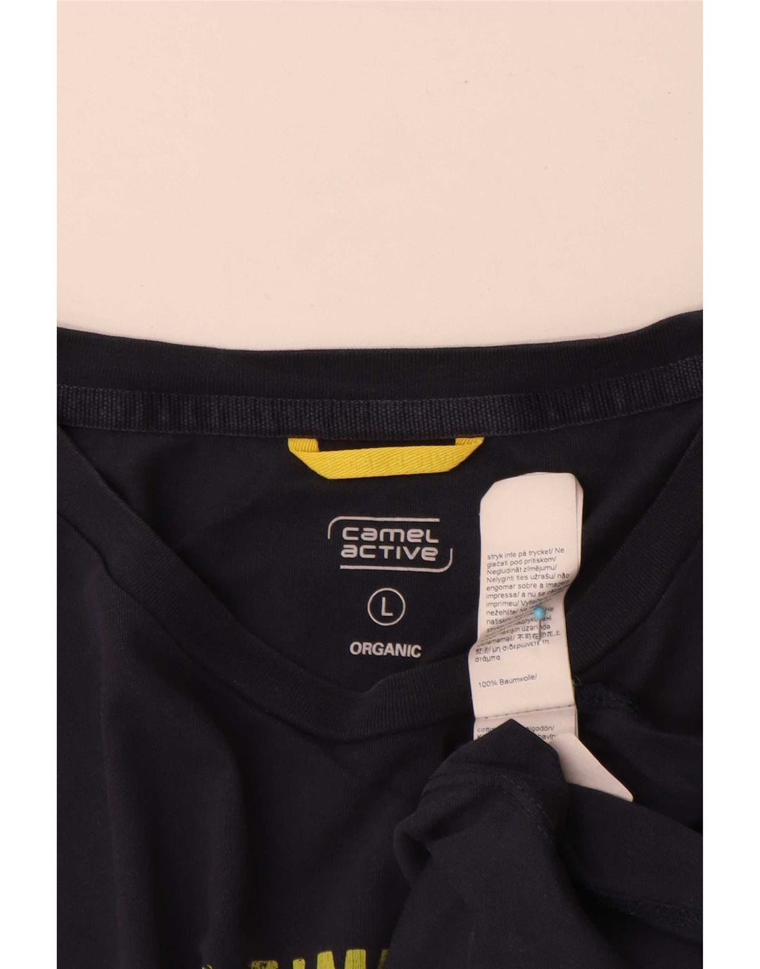 Camel Active Herre grafisk T-shirt Top Stor marineblå bomuld