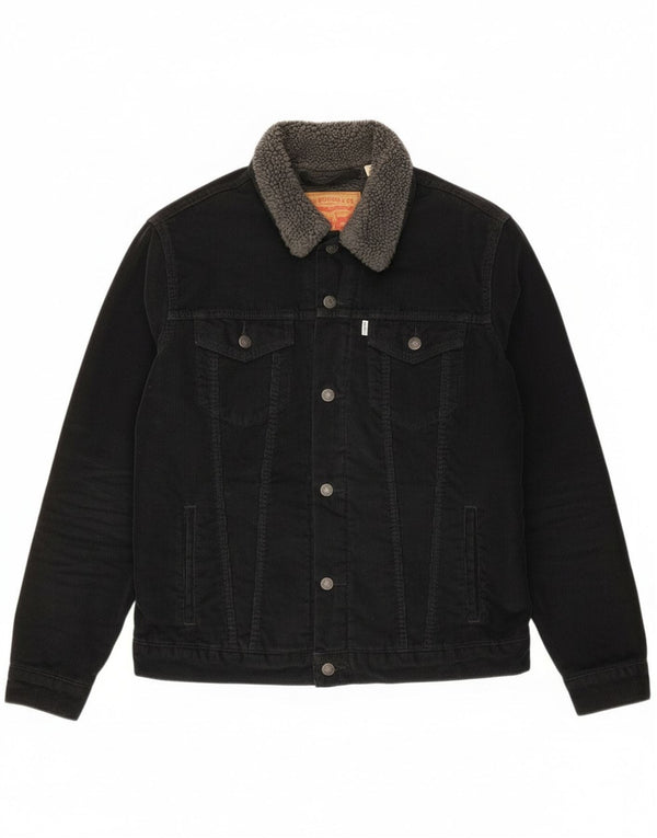 Levi's Herre Sherpa Corduroy-jakke UK 40 Stor sort bomuld