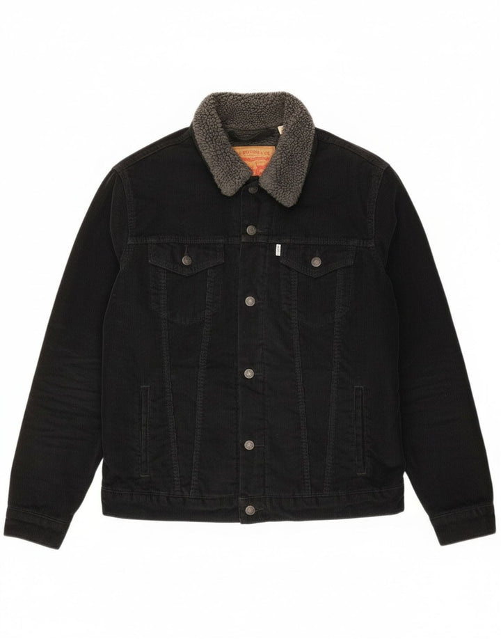 Levi's Herre Sherpa Corduroy-jakke UK 40 Stor sort bomuld