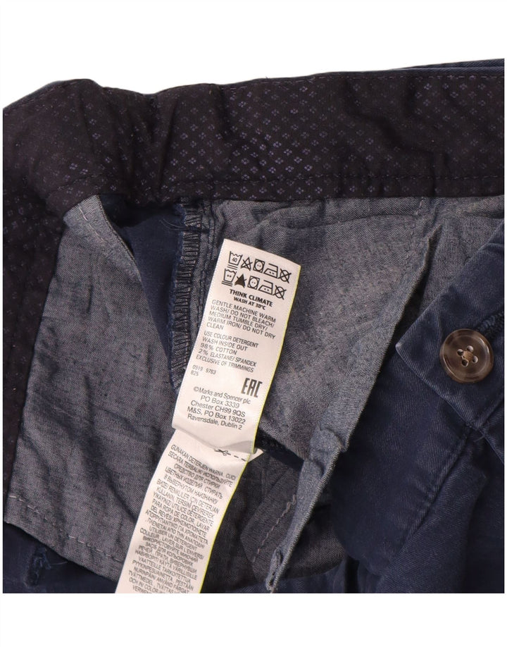 Marks & Spencer Herre Lige Regular Chino Bukser W40 L33 Marineblå