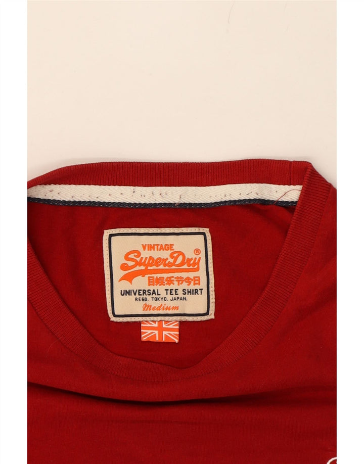 SUPERDRY Mens T-Shirt Top Medium Red Vintage Superdry and Second-Hand Superdry from Messina Hembry 