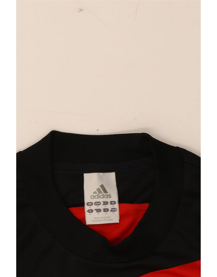 ADIDAS Mens AC Milan Graphic T-Shirt Top Medium Red Colourblock Polyester Vintage Adidas and Second-Hand Adidas from Messina Hembry 