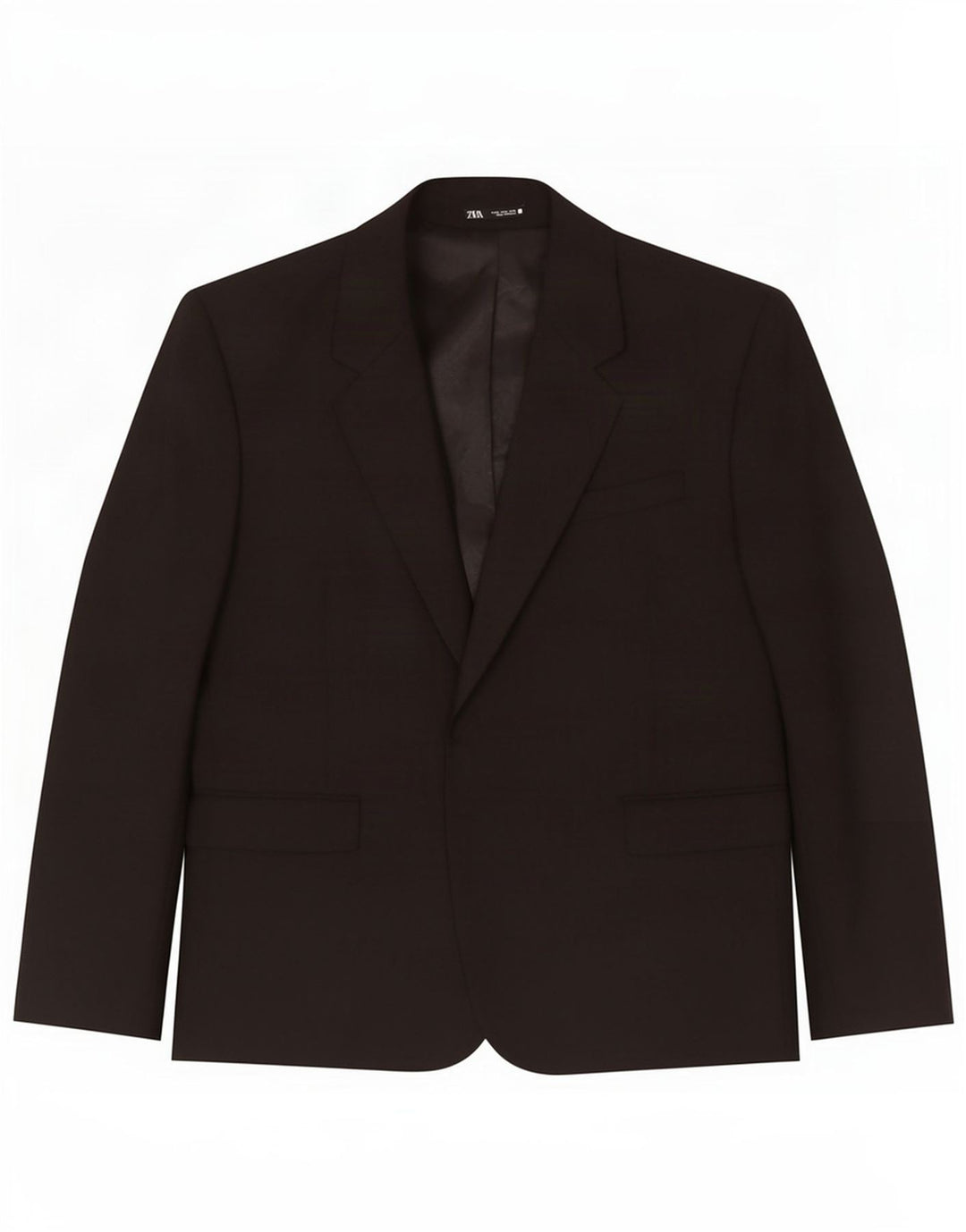 Zara Herre Blazer Jakke EU 52 Stor Sort Polyester
