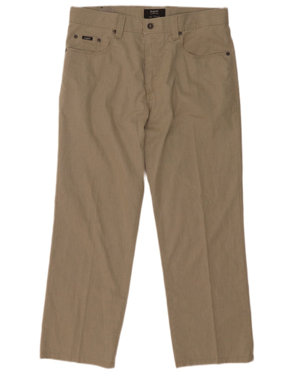 Bugatti Herre Lige Casual Bukser Large W34 L27 Beige Bomuld