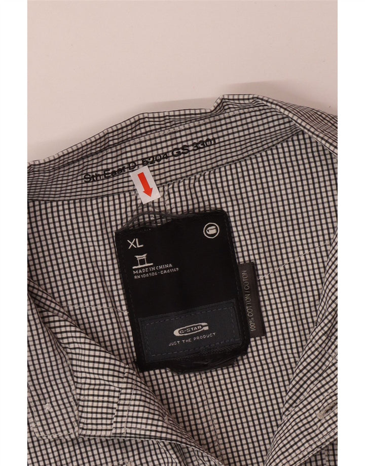 G-STAR herreskjorte XL sort ternet bomuld