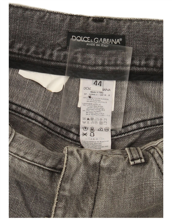 Dolce & Gabbana Dame Distressed Slim Jeans IT 44 Medium W30 L31 Grå