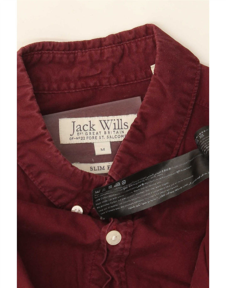 Jack Wills Herre Slim Fit skjorte Medium Bourgogne bomuld