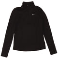 Nike Dame Dri Fit Pullover med lynlås-hals Træningsdragt Top UK 10 Lille Sort