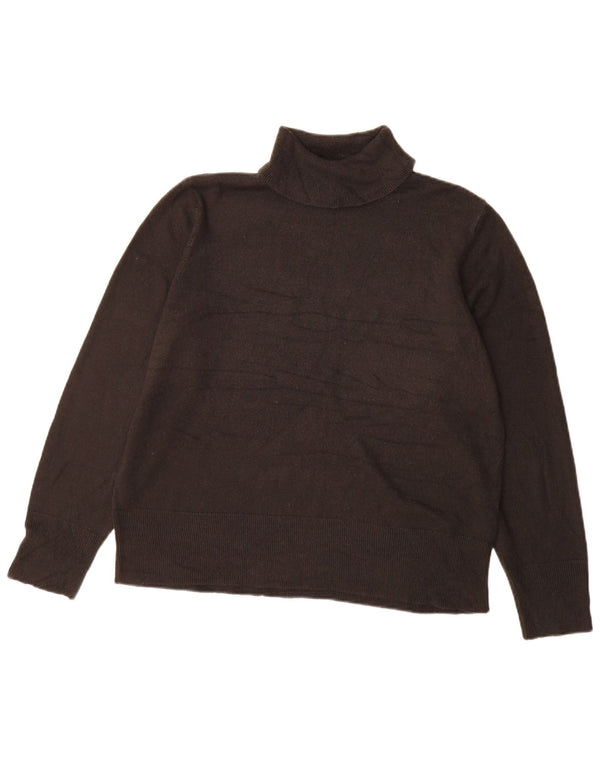 Marks & Spencer Dame Roll Neck Jumper Sweater UK 18 XL Sort Akryl