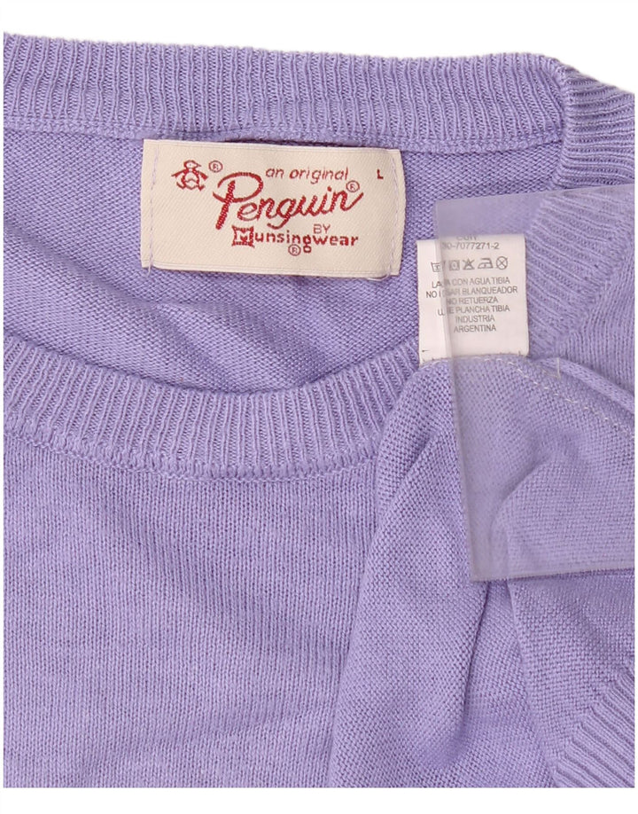 Penguin herre rund hals sweater stor lilla