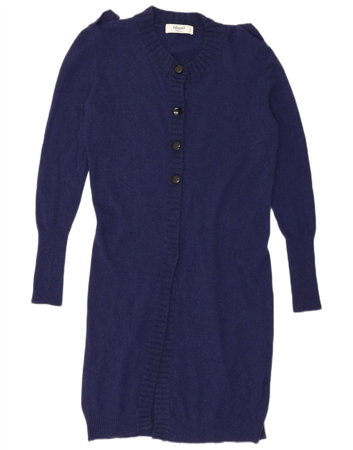 Vintage Dame Longline Cardigan Sweater IT 44 Medium Navy Blue Uld