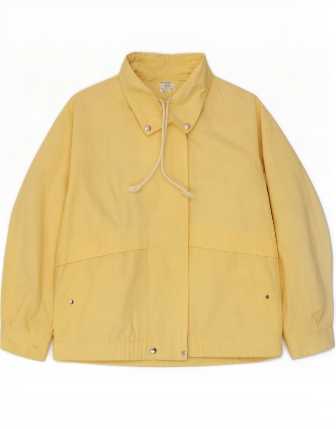 Vintage Dame Loose Fit Bomber Jacket EU 38 Medium Gul Bomuld