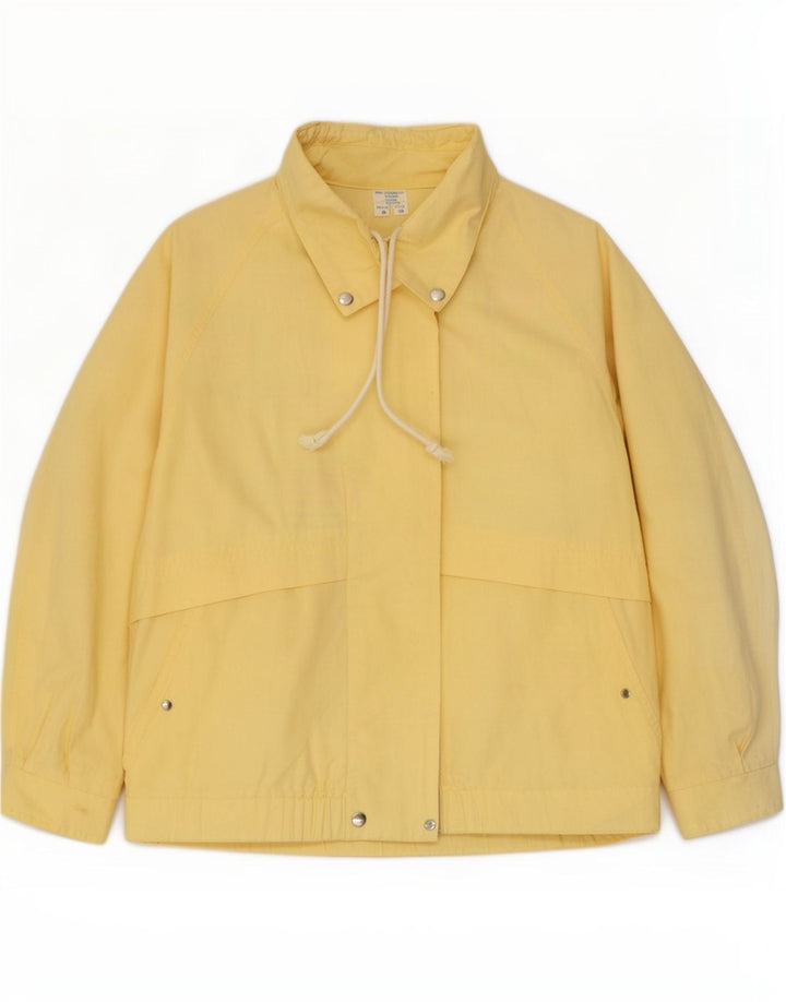 Vintage Dame Loose Fit Bomber Jacket EU 38 Medium Gul Bomuld
