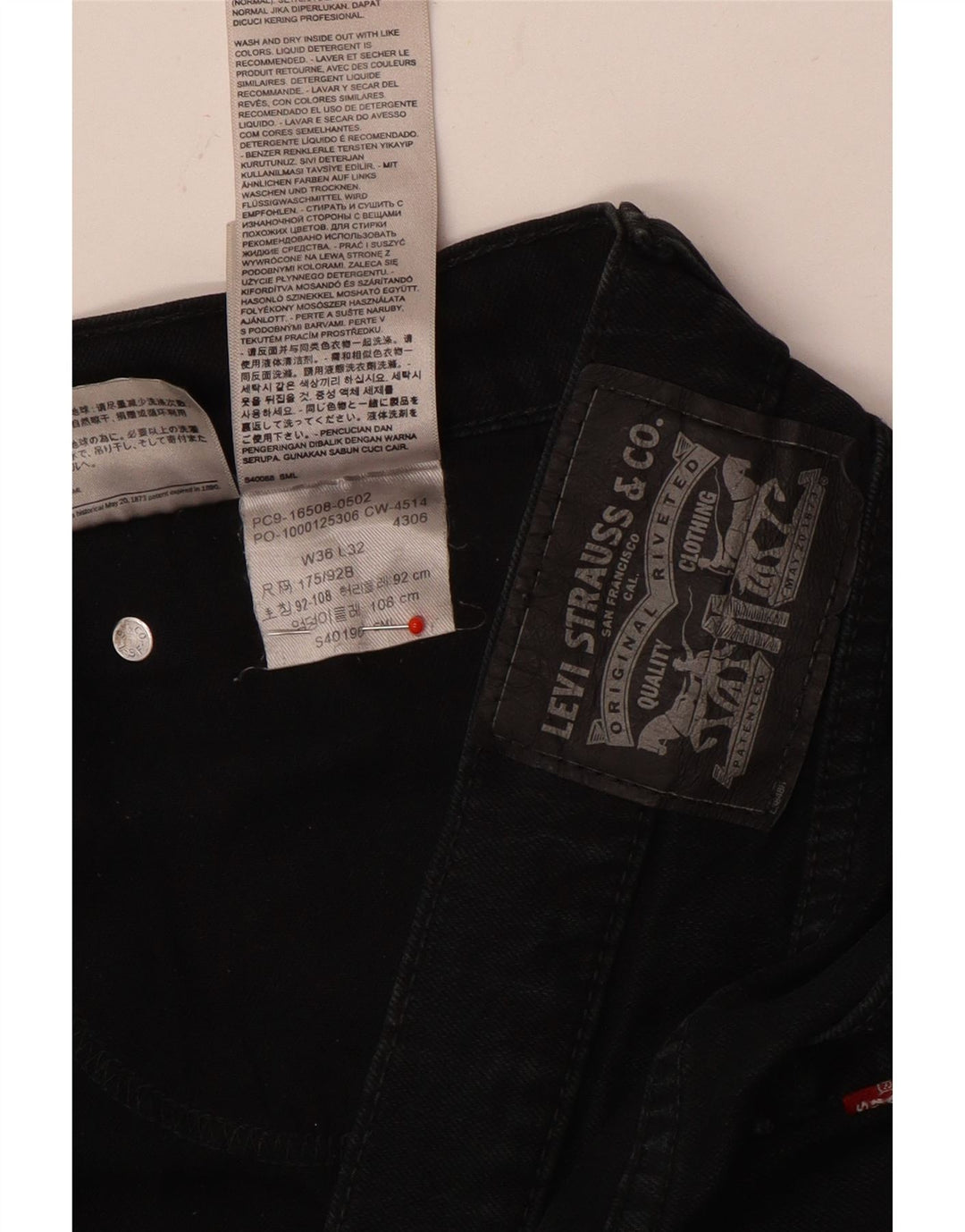 Levi's Slim Jeans til mænd W36 L32 sort bomuld