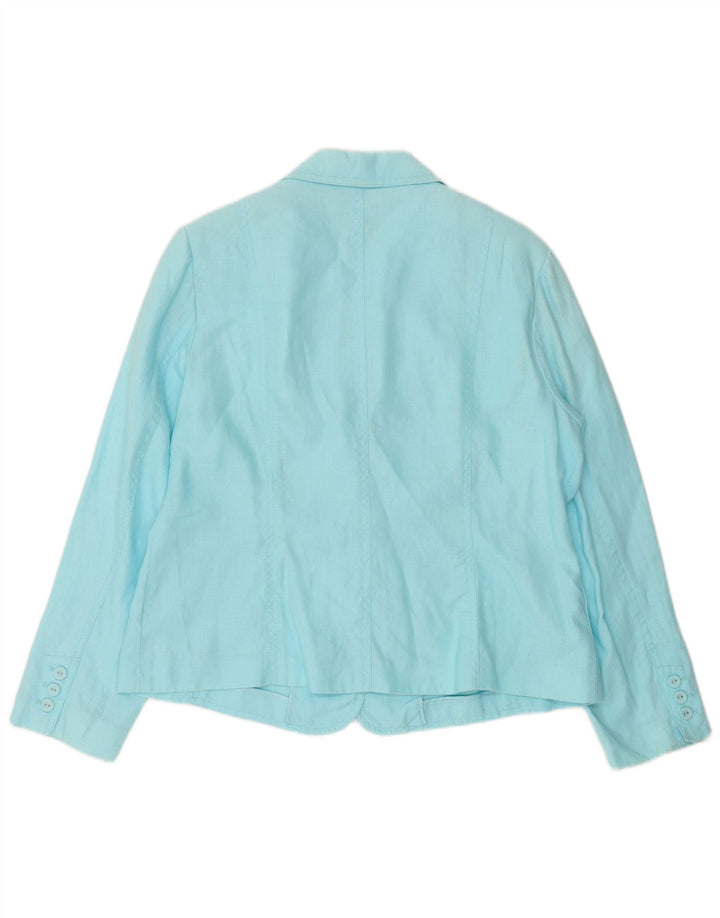 Per Una Dame 4 Button Blazer Jacket UK 18 XL Blå Linned