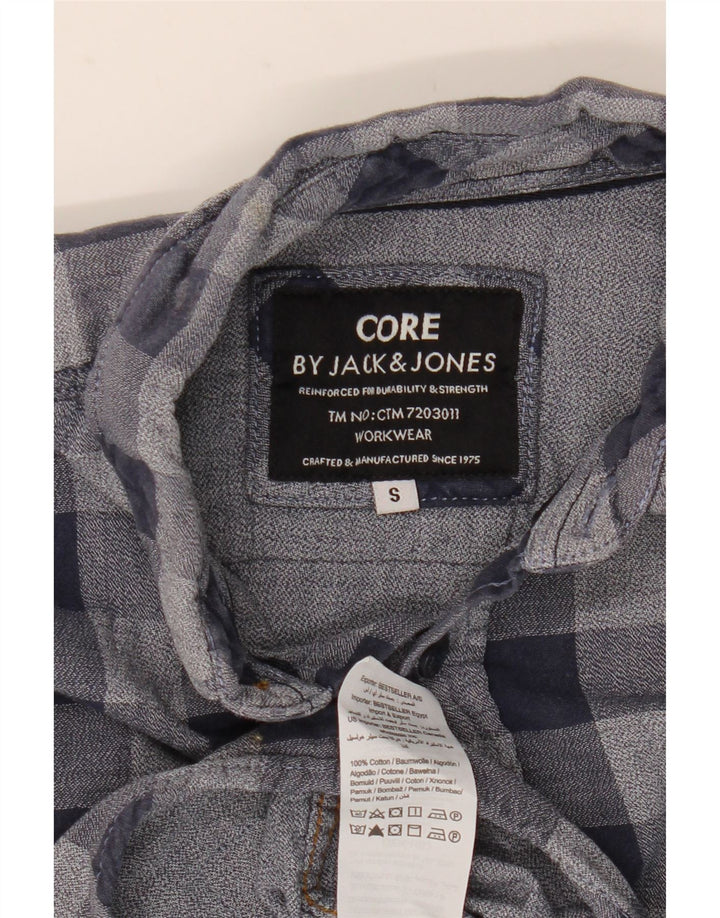 JACK & JONES Flannelskjorte til mænd Lille marineblå ternet bomuld