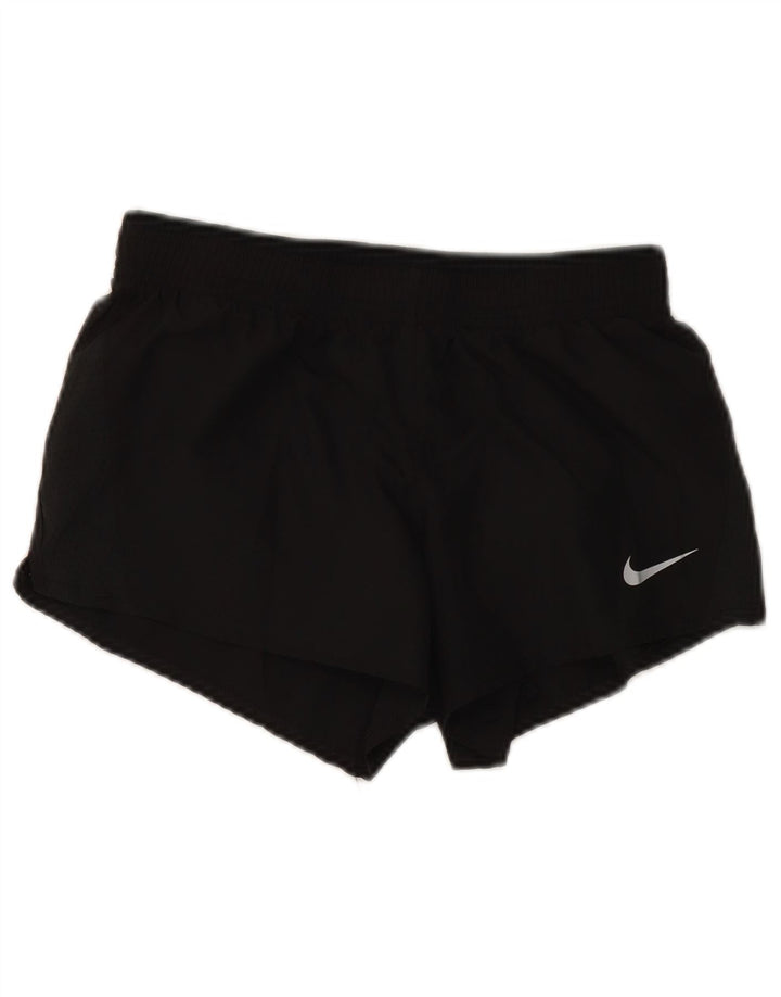 Nike Dame Dri Fit Sport Shorts UK 8 Small Black Polyester