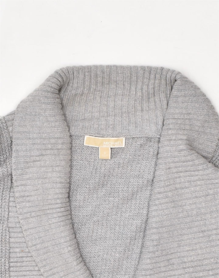 MICHAEL KORS Womens Cardigan Sweater UK 8 Small Grey Nylon | Vintage Michael Kors | Thrift | Second-Hand Michael Kors | Used Clothing | Messina Hembry 