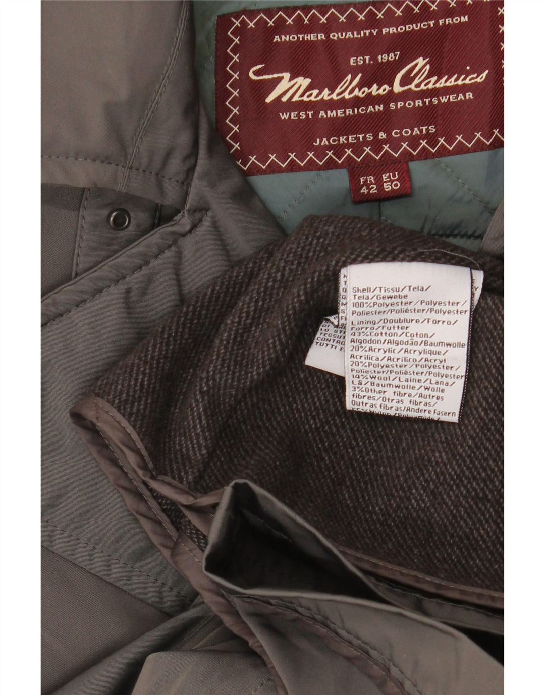 Marlboro Classics Trench Coat til kvinder EU 50 Large Grå Polyester