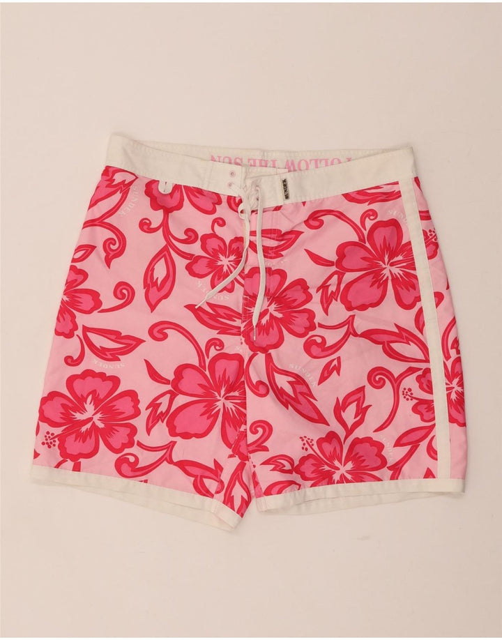 SUNDEK Herre badeshorts Large Pink Floral Polyester