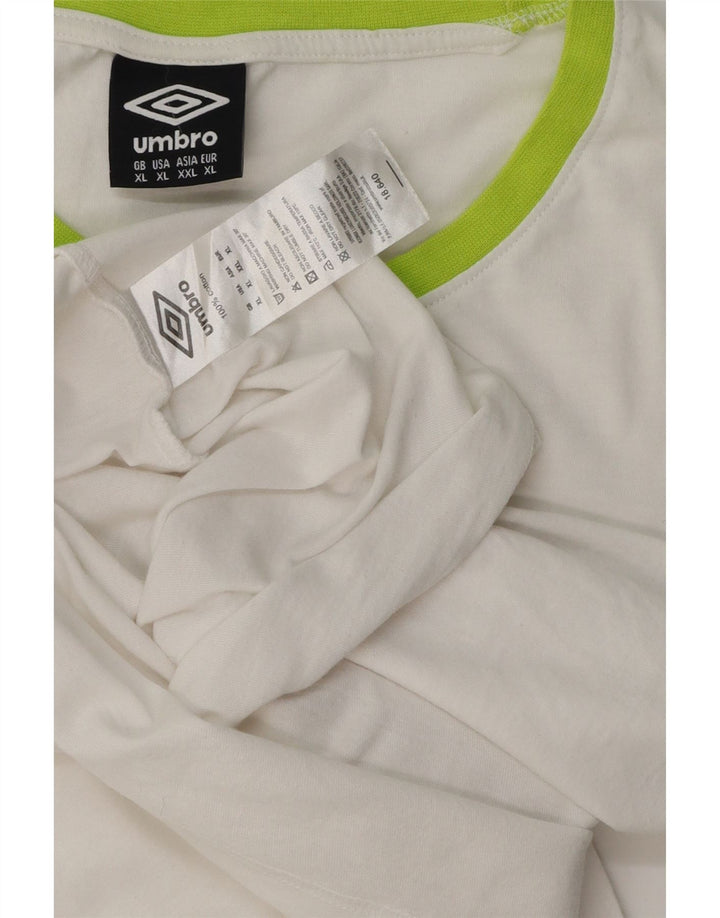 Umbro Dame Grafisk T-Shirt Top UK 18 XL Hvid Bomuld