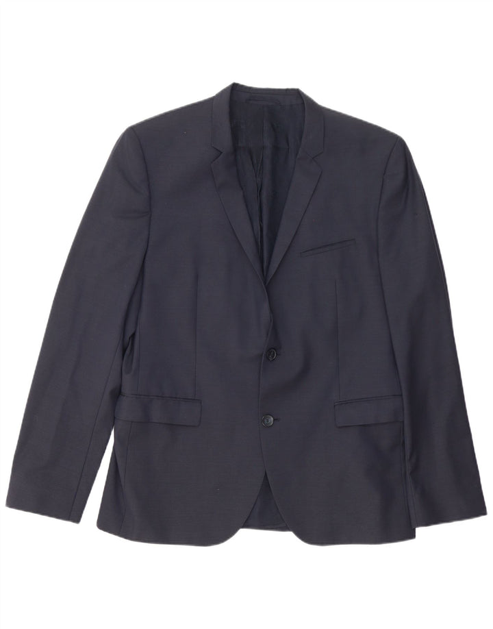 Hugo Boss Herre 2 Button Blazer Jacket UK 54 2XL Navy Blue Wool